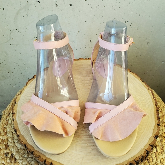 Anthropologie ruffle toe sandal pink size 10 - Picture 4 of 7